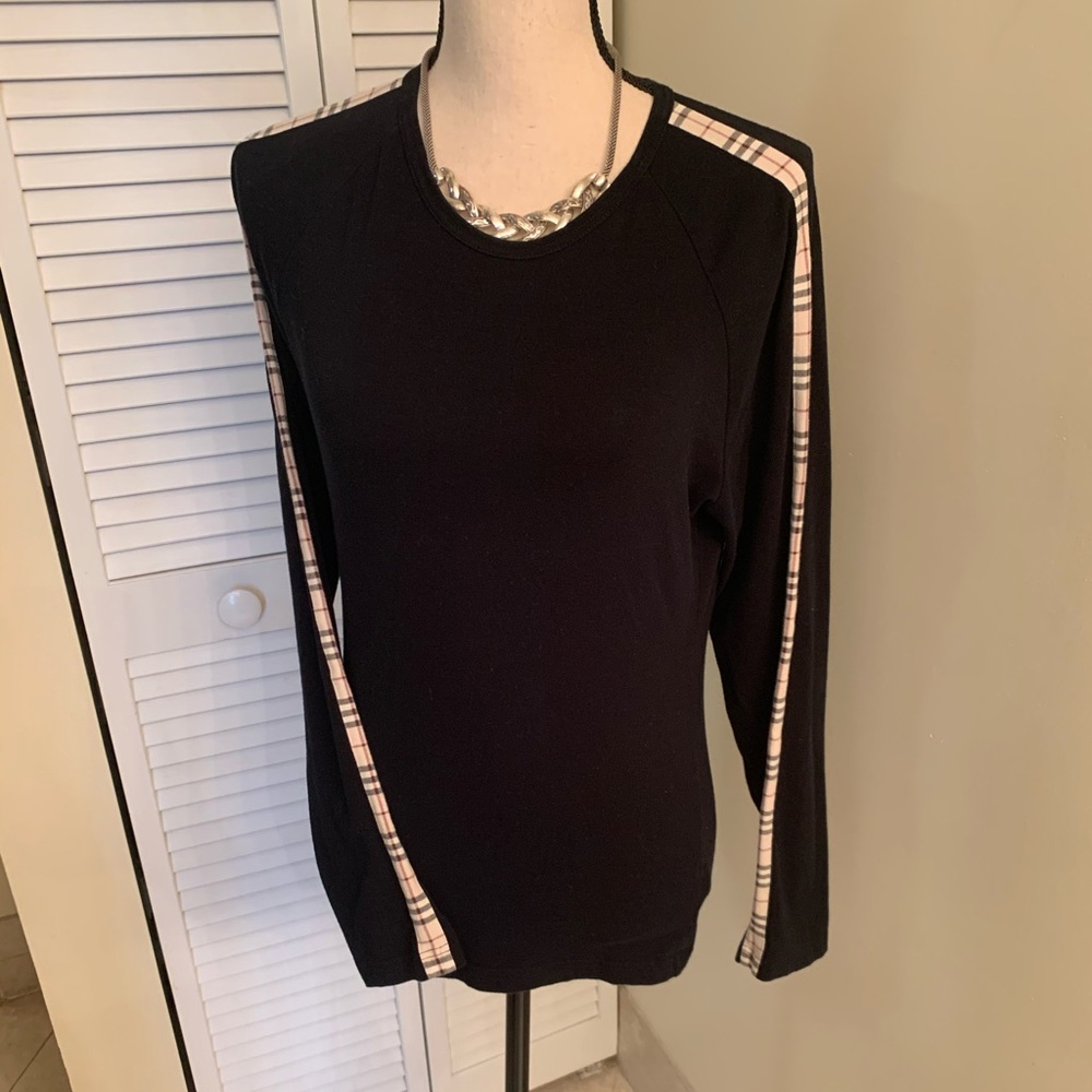 Burberry long sleeve with icon stripe size medium